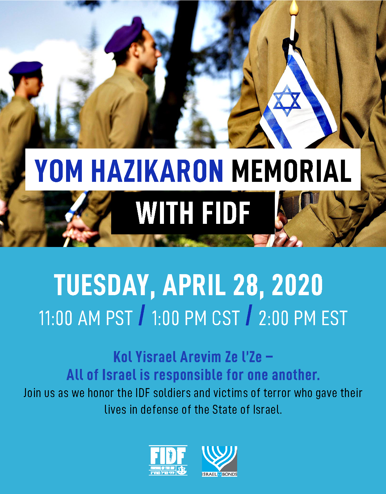 Yom HaZikaron Memorial with FIDF