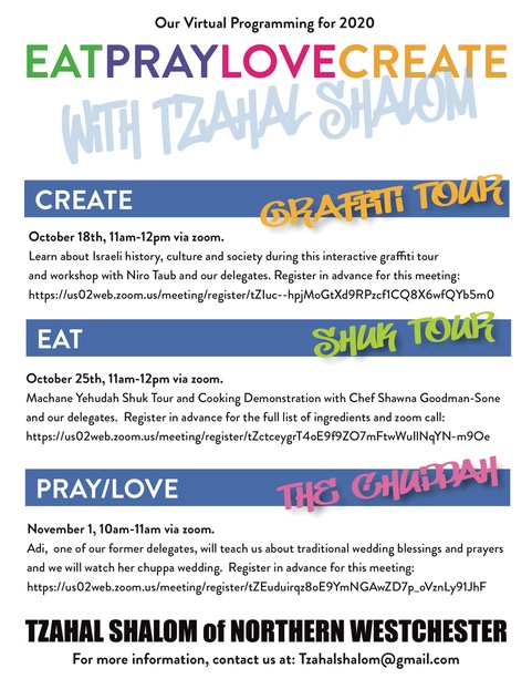 Eat.Pray.Love.Create with Tzahal Shalom