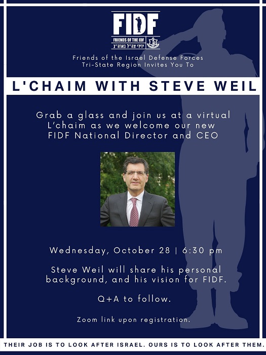 L'chaim with new FIDF CEO Steve Weil