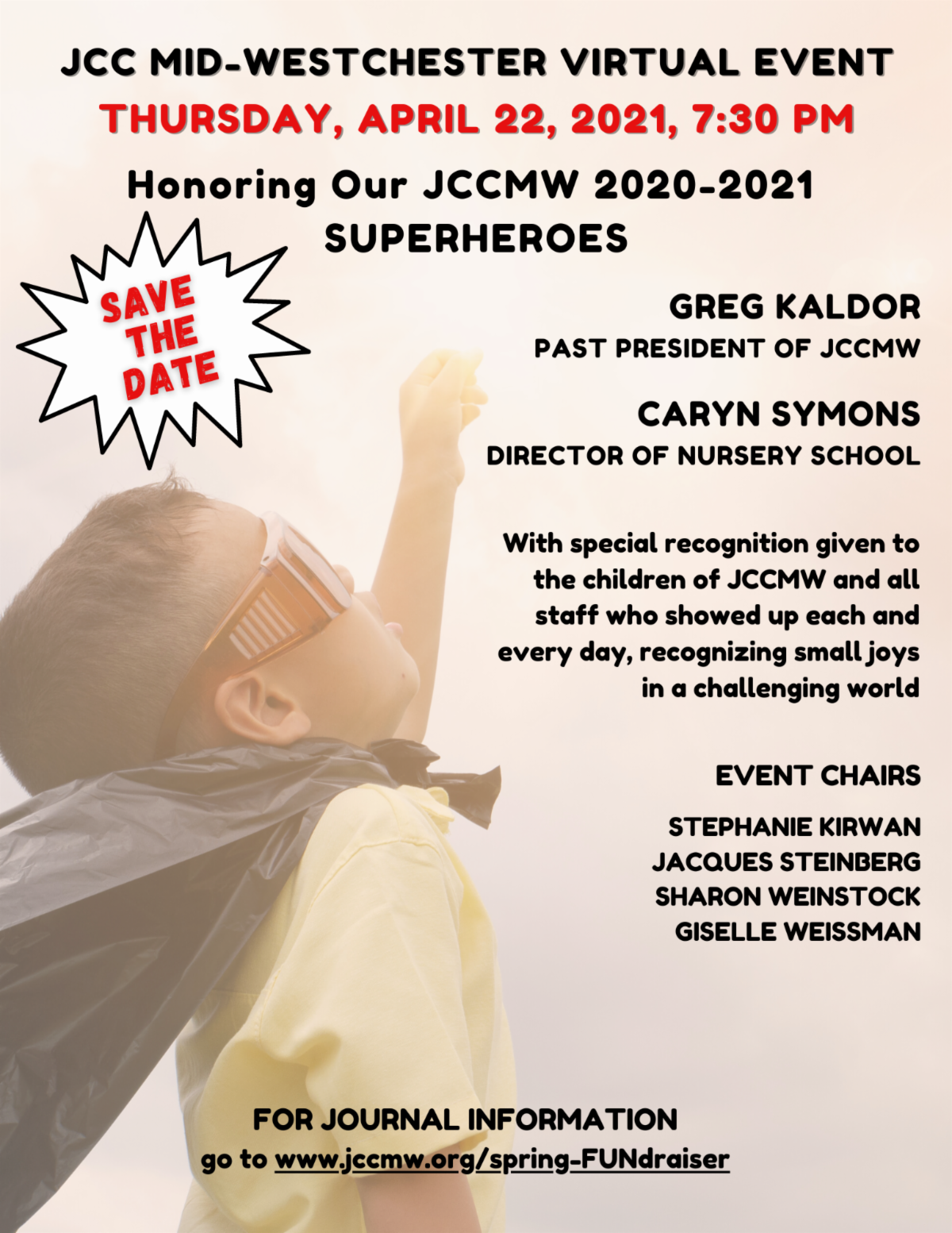 JCCMW Virtual Event - Honoring our JCCMW 2020-2021 Superheroes