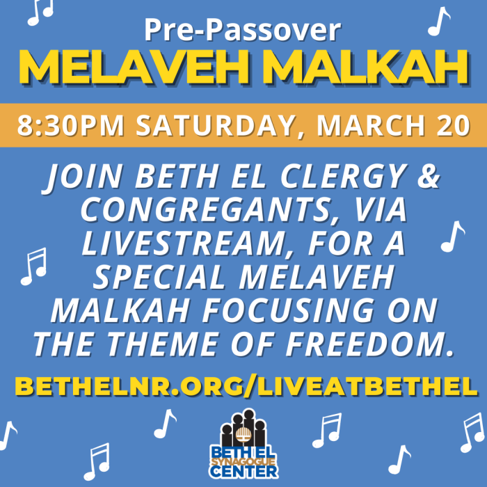 Beth El Synagogue Center-Pre-Passover Melaveh Malkah
