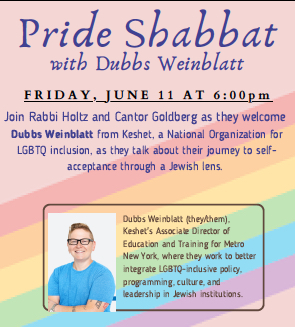 Special Shabbat Service honoring Gay Pride (Livestream)