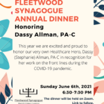 Fleetwood Synagogue Annual Dinner Honoring Dassy Allman, PA-C