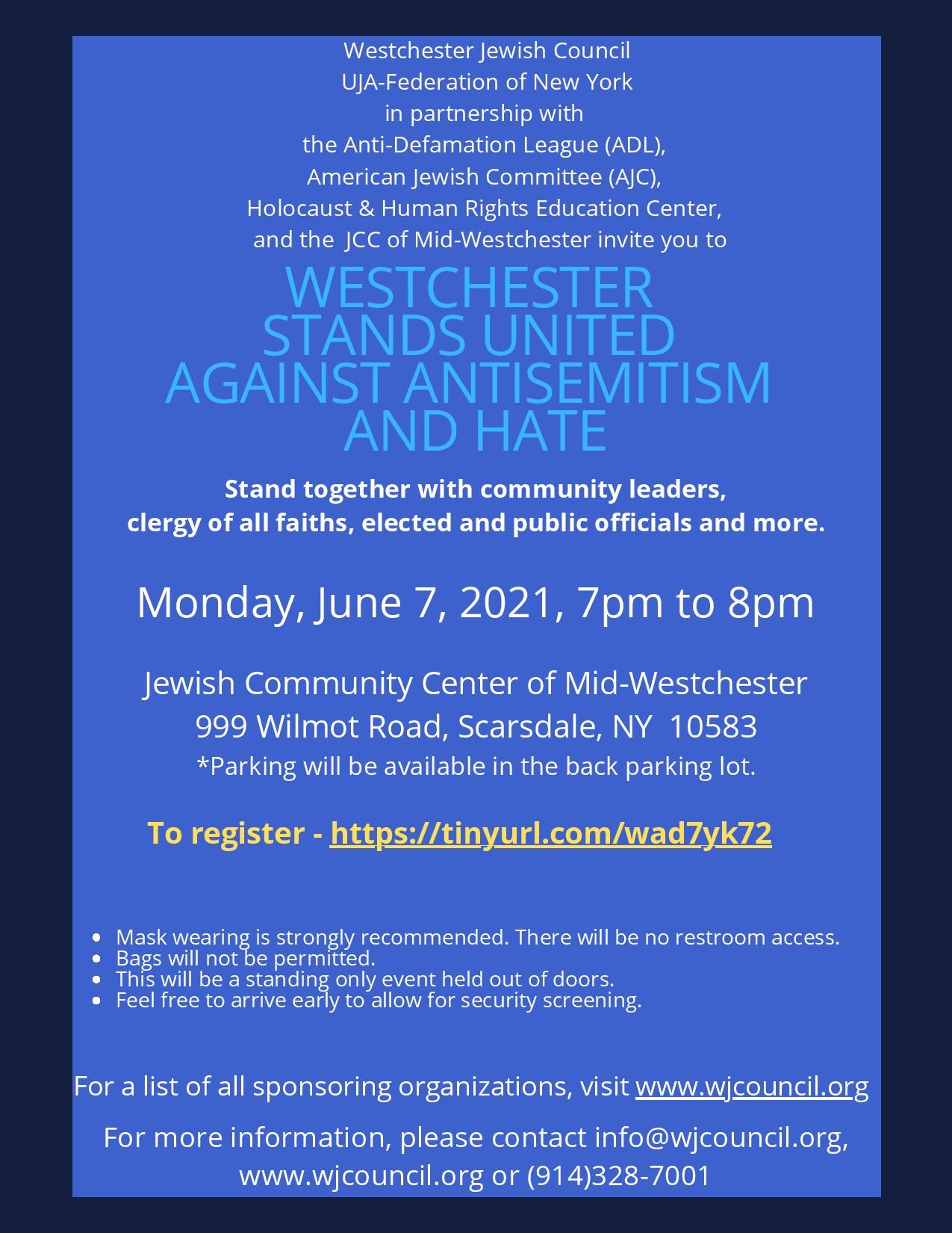 Community Unity Gathering- Westchester Stands United Against Anti-Semitism and Hate