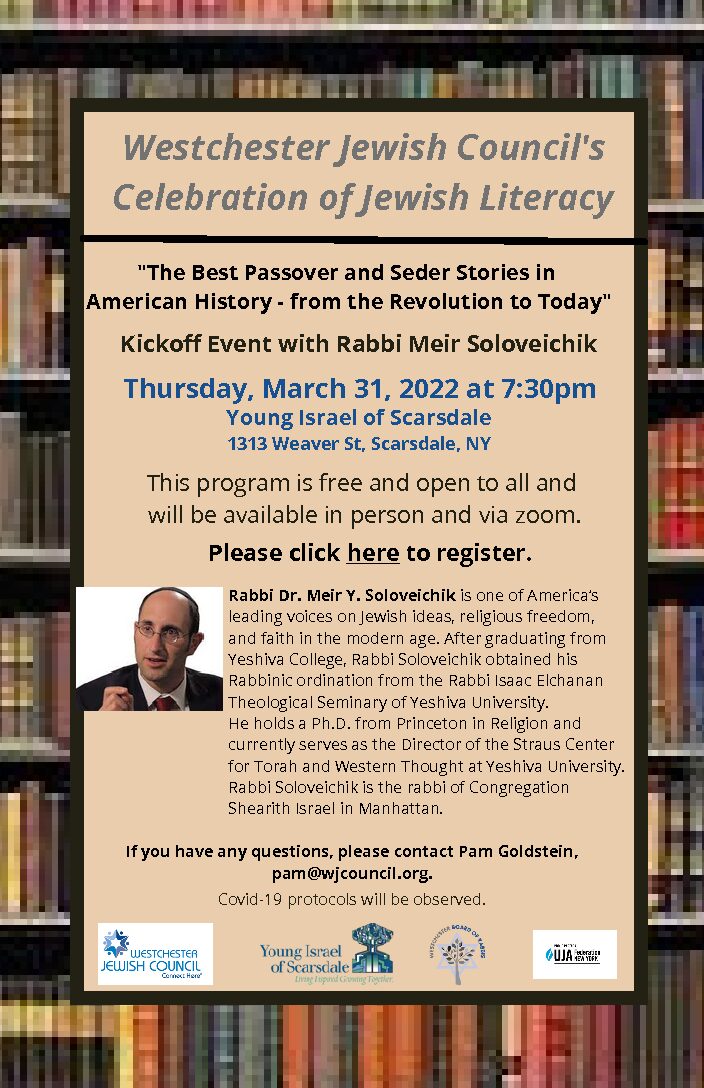 Westchester Jewish Literacy Kick Off with Rabbi Meir Soloveichik
