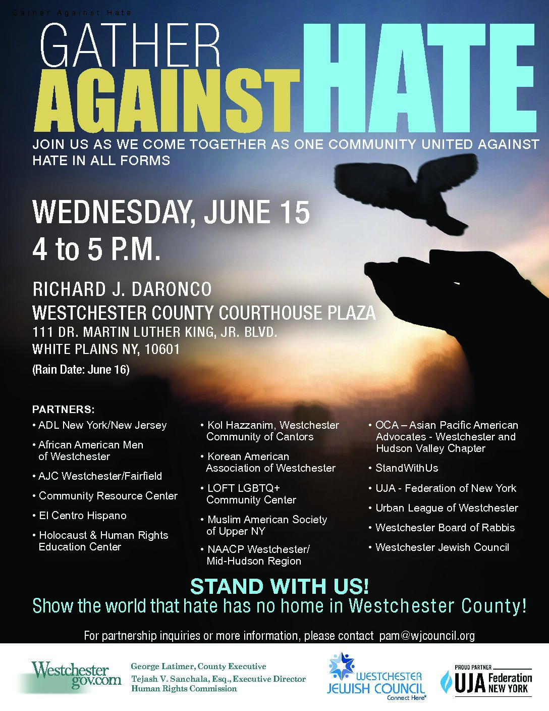 Unity Gathering with Westchester County, Westchester County Human Rights Commission and Westchester Jewish Council