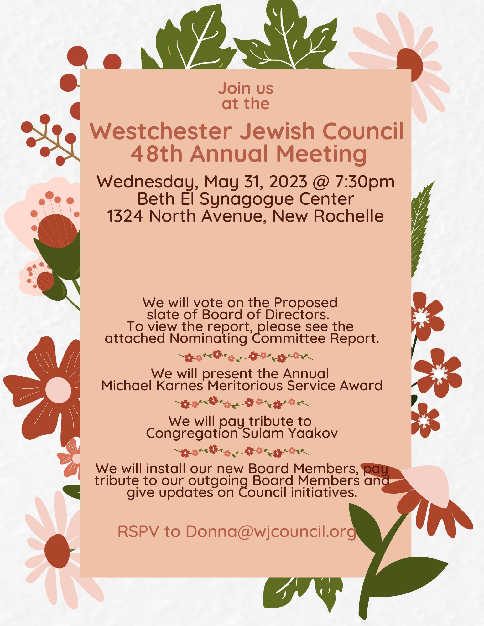 Westchester Jewish Council Annual Meeting
