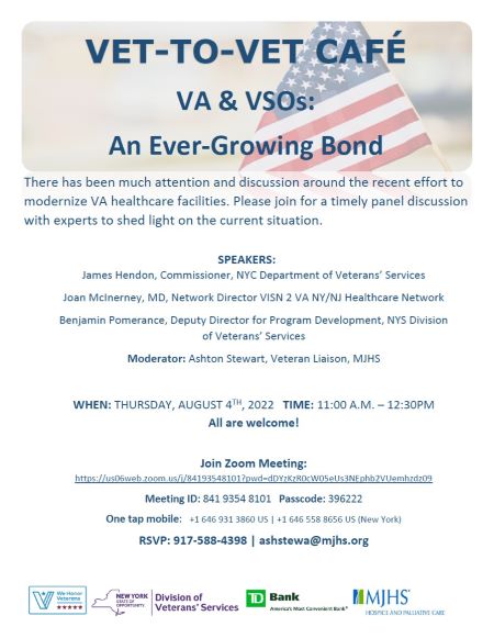 MJHS- Vet-to-Vet Cafe - VA & VSOs: An Ever-Growing Bond