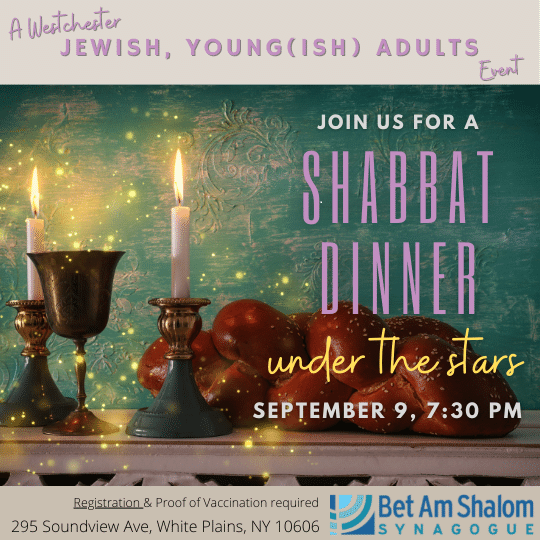 Westchester Jewish Young(ish) Adults Shabbat Dinner Under the Stars (25-45 yo)