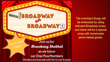 Temple Beth Abraham -Special “Broadway on Broadway” Shabbat Service