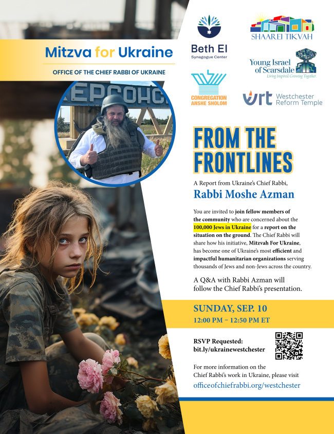 From the Frontlines a Report from Ukraine's Chief Rabbi, Rabbi Moshe Azman