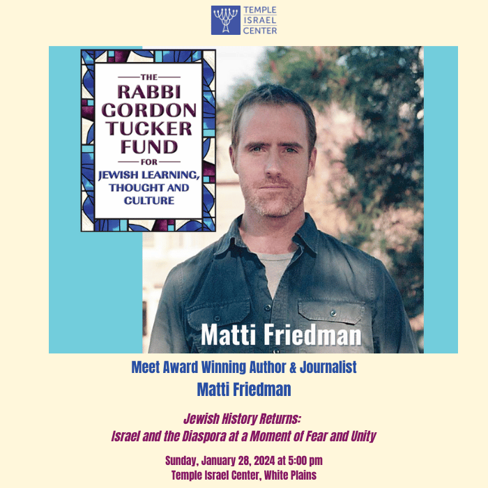 TIC - Meet Award Winning Author and Journalist Matti Friedman