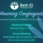 Honoring Beth El Congregants who have been members for 50 years or more