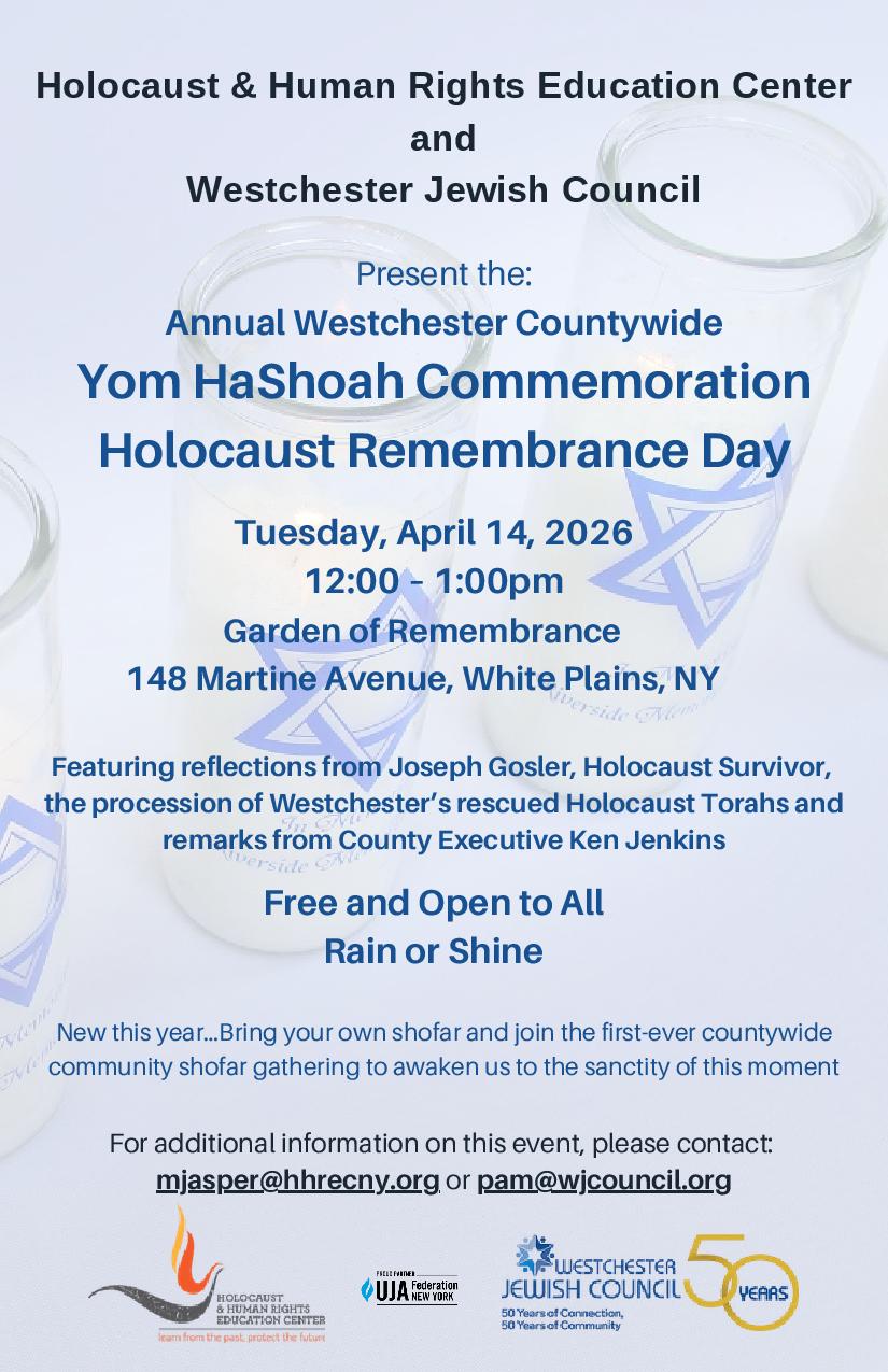 HHREC and Westchester Jewish Council - Countywide Yom Hashoah Commemoration