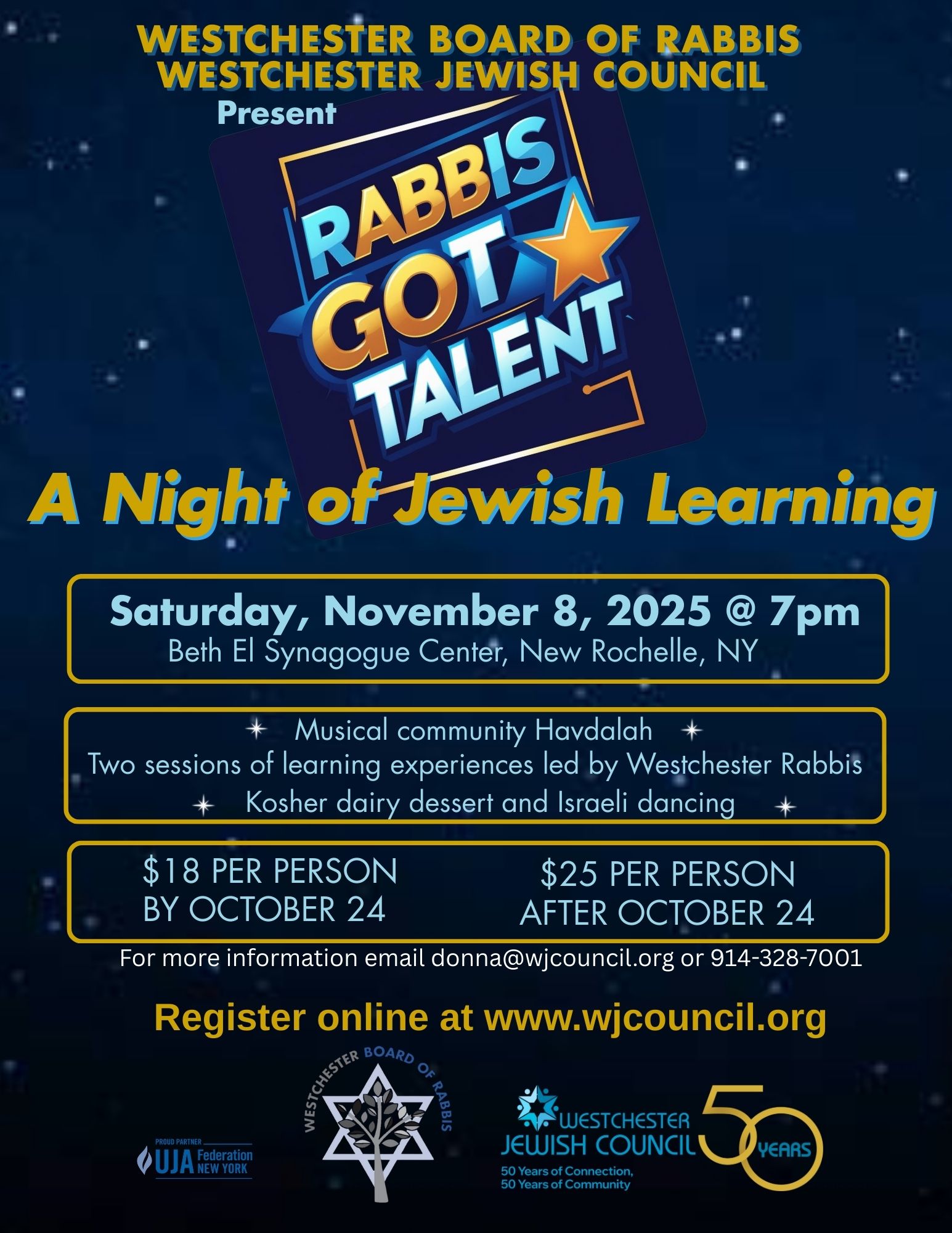 Night of Learning - Westchester Board of Rabbis and Westchester Jewish Council