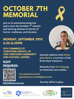 Justice Brandeis Society and Lights of Tomorrow - October 7th Memorial